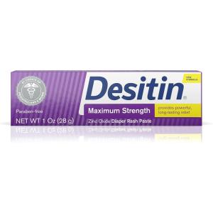 imageDesitin Maximum Strength Baby Diaper Rash Cream with 40 Zinc Oxide Travel Size 1 oz
