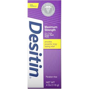 imageDesitin Maximum Strength Baby Diaper Rash Cream with 40 Zinc Oxide Travel Size 1 oz Pack of 64 Ounce Pack of 4